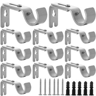 12Pcs Adjustable Curtain Bracket Heavy Duty Wall Mount Holders for 1 Rods 20lbs Capacity Metal Brackets Silver - pzsku/ZCF2E5E370911C7640DFCZ/45/1749492797/e619f248-bc04-4fb4-b15c-88604bfe8d7f