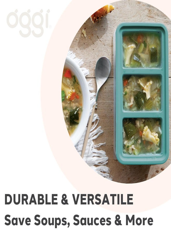 OGGI Prep & Portion Silicone Freezer Trays with Lid - Freezer Molds for Food, Ice Cube Tray, Food Prep Containers, Freezer Storage Containers, for Soup, Smoothie Cubes, Sauce, Broth, Leftovers - 1 Cup - Image 4