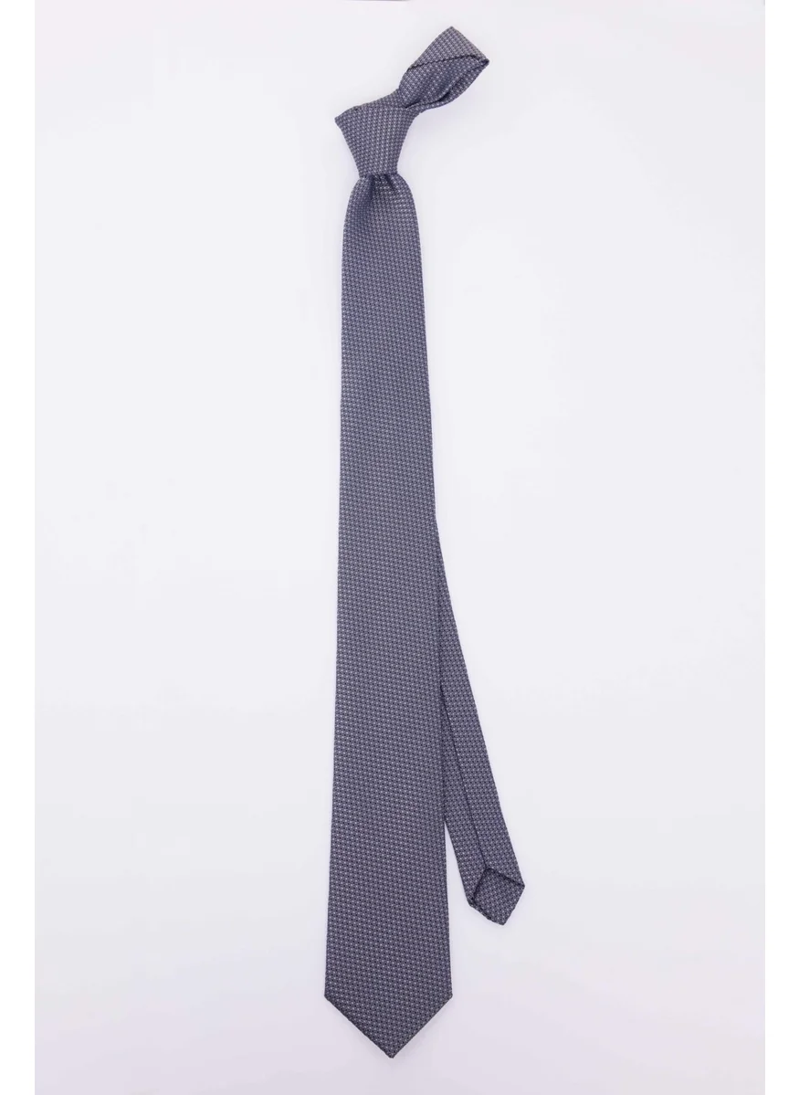 Tudors Classic Patterned Gray Tie with Pocket Handkerchief