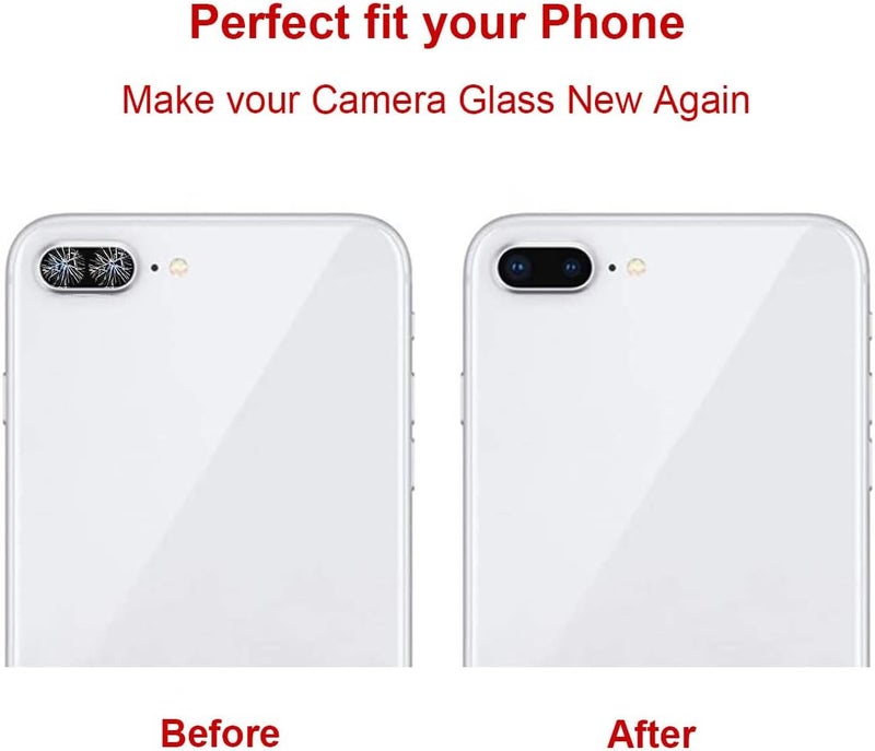 Perzework 2 Pcs OEM Back Rear Camera Lens Glass Replacement for iPhone 8 Plus and 7 Plus with pre-Installed Adhesive and Reparing Toolkit - Image 4
