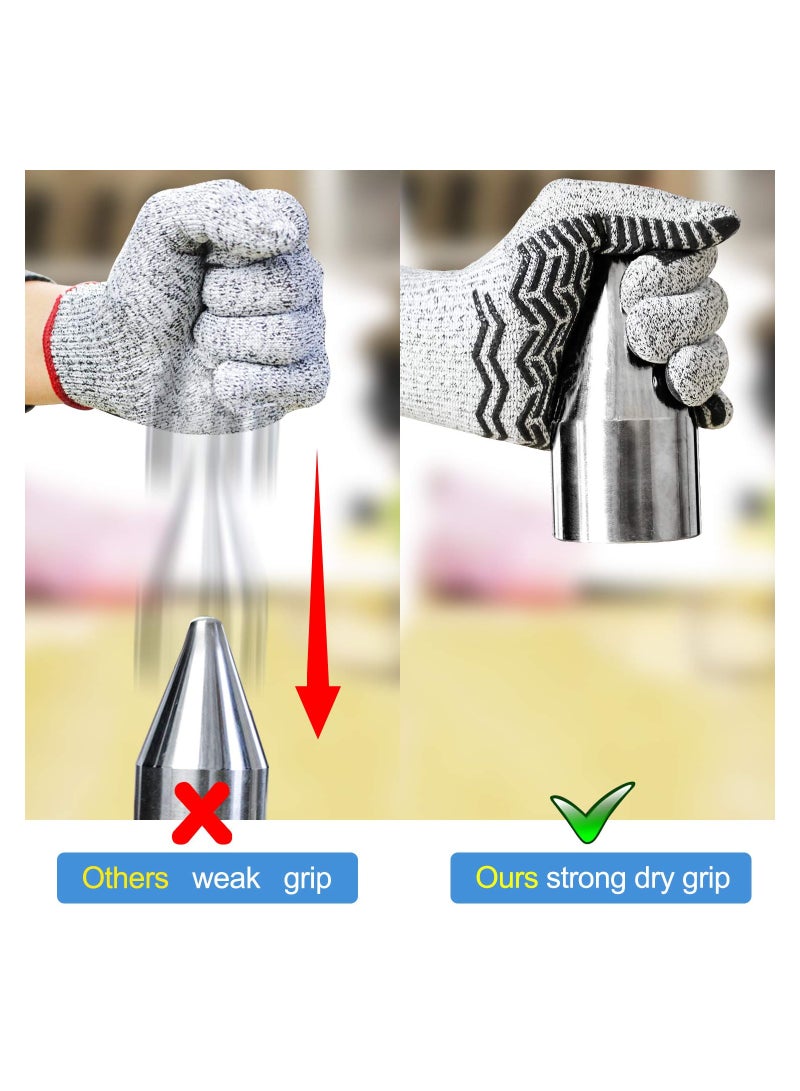 SOLARAE Cut Resistant Gloves, Rubber Resistant Cutting Gloves, Resistant Cutting Gloves, Wood Carving Rotary Handling Glass Moving Boxes with Rubber Grip, Sandy Nitrile Coated Working Glove (23.5CM) - Image 4