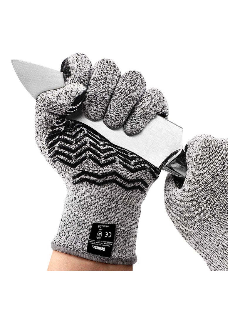 SOLARAE Cut Resistant Gloves, Rubber Resistant Cutting Gloves, Resistant Cutting Gloves, Wood Carving Rotary Handling Glass Moving Boxes with Rubber Grip, Sandy Nitrile Coated Working Glove (23.5CM) - Image 1