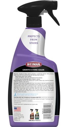 Weiman Granite & Stone Sealer Spray - Protects Kitchen Countertops, Sinks, Showers, Vanities & Floors From Stains - For Granite, Quartz, Marble, Tile, Limestone, Slate - Water Based, 24 oz - Image 2