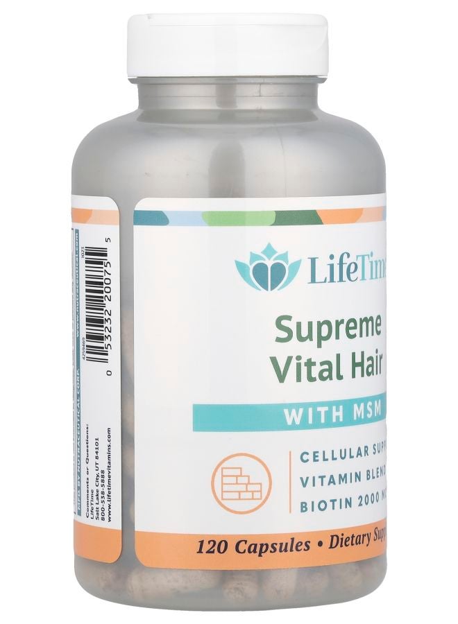 LifeTime Vitamins Supreme Vital Hair with MSM 120 Capsules - Image 2