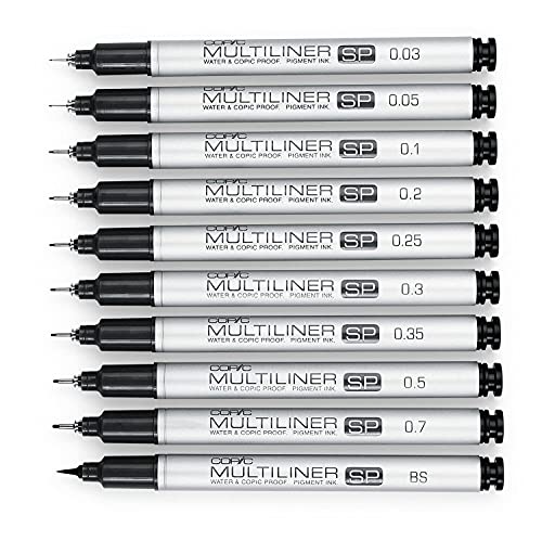 Copic Multiliner SP Black Ink Marker, 0.2 Tip, Black, 1 Count (Pack of 1) - Image 2