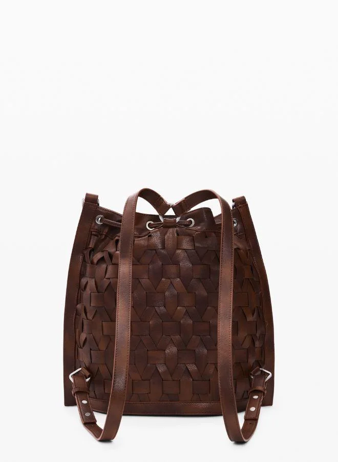 DESIGUAL Brown Medium braided drawstring backpack for Women | Best Price UAE