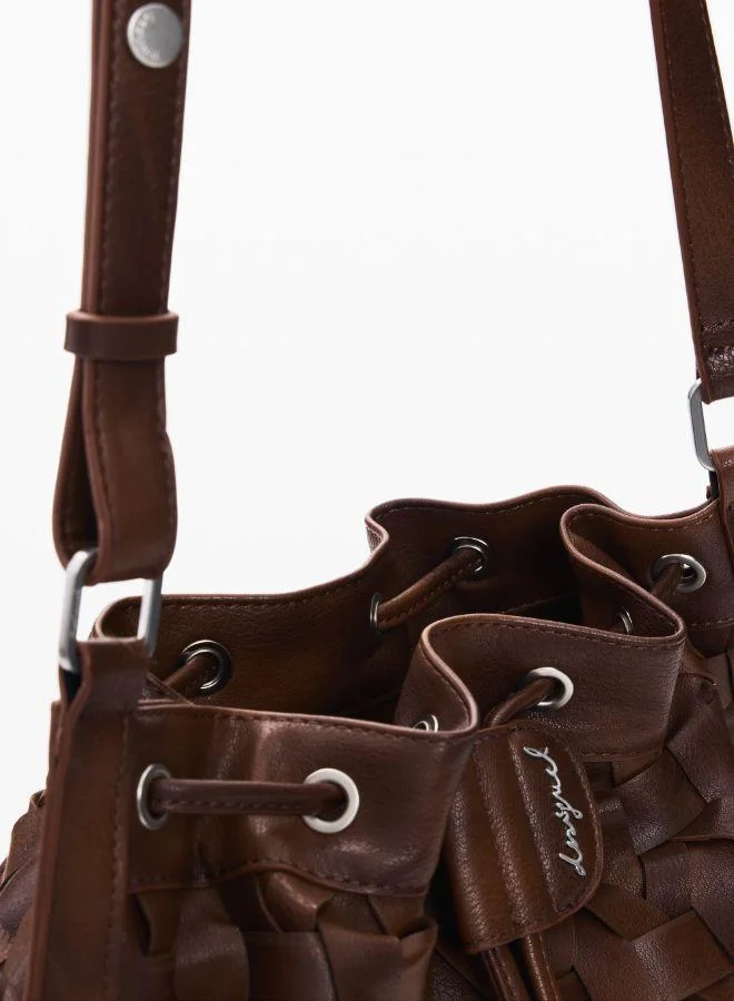 DESIGUAL Brown Medium braided drawstring backpack for Women | Best Price UAE