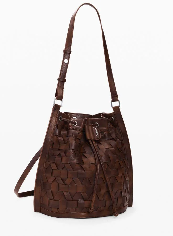 DESIGUAL Brown Medium braided drawstring backpack for Women | Best Price UAE