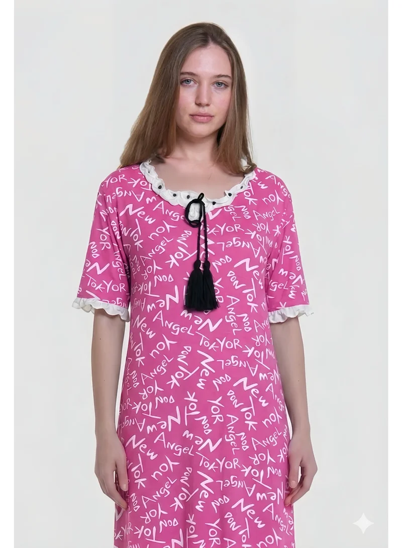 AL BENT AL SHARQIEH Women Maxi Printed Cotton Sleeping Dress