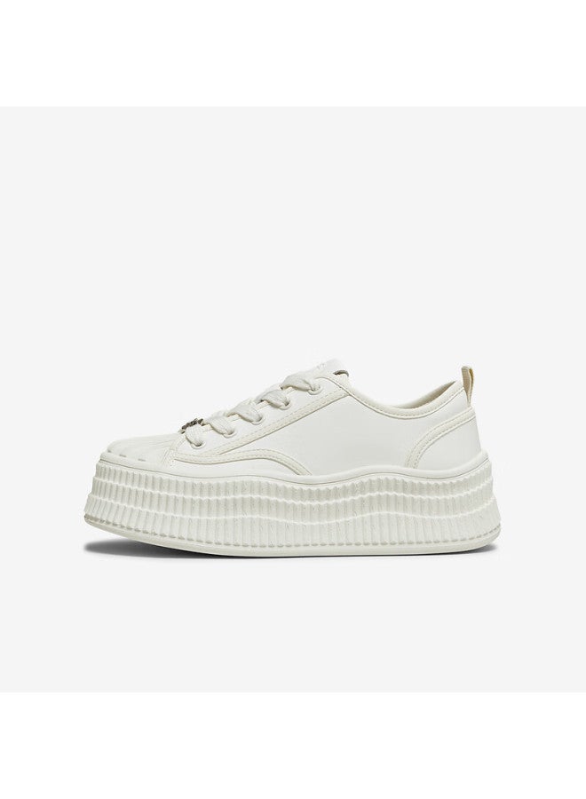Tata Women's Shoes Spring New Fashion Casual Sneakers Versatile White Sneakers White Size 40 - Image 2