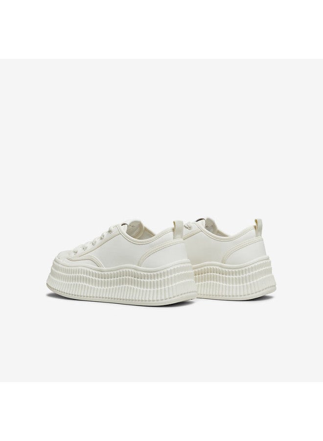 Tata Women's Shoes Spring New Fashion Casual Sneakers Versatile White Sneakers White Size 40 - Image 4