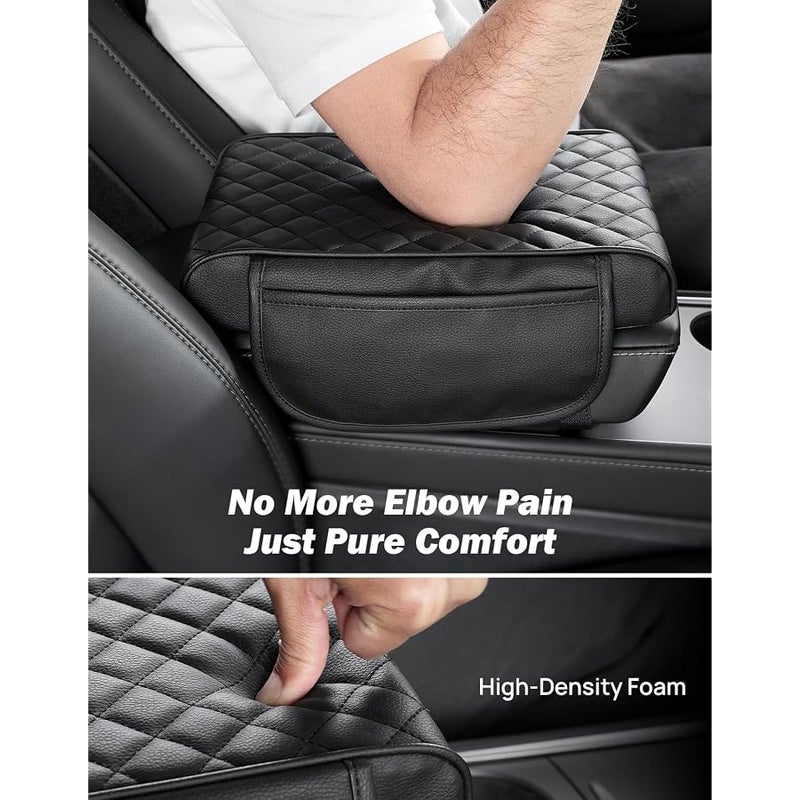 جوي توتوس JOYTUTUS Universal Center Console Cover, PU Leather Arm Rest Cover with Storage Bag, Middle Console Cover Protector for SUV Sedan Truck - Image 3