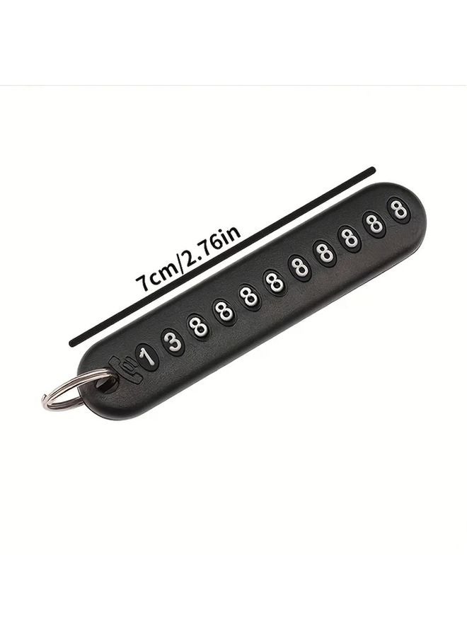 2 Pack Black Anti Loss Key Number Plates Tags with Phone Holder Durable Plastic Keychain - Image 3