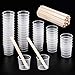 WXJ13 50 Pack 30ml Plastic Reusable Graduated Cups Transparent Scale Cups with 50 Pack Wooden Stirring Sticks for Mixing Paint Stain Epoxy Resin - Image 3