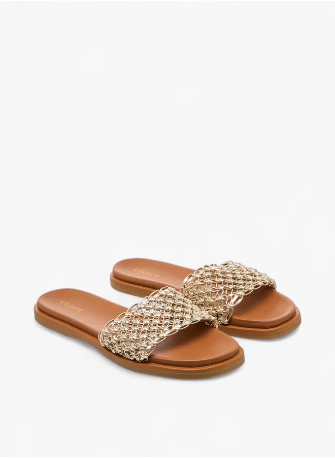 Celeste Women's Textured Slip-On Sandals