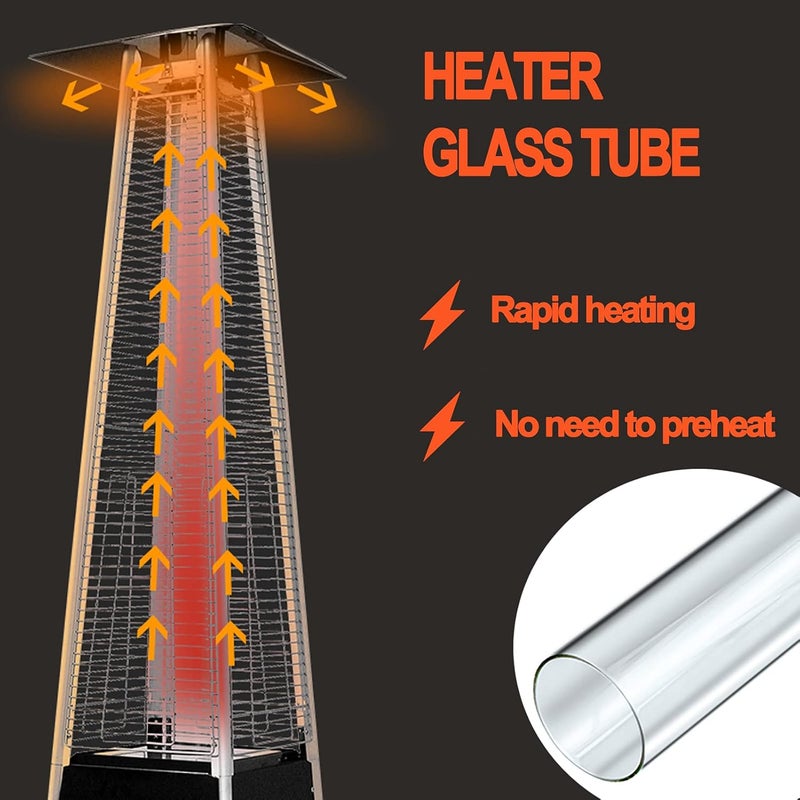 SUMNEW Patio Heater Glass Tube Replacement, 49.5 x 4" Patio Heater Replacement Parts with Ring, Outdoor Heater Replacement Parts for 4-Sided Pyramid Heater, Glass Tube Patio Heater for Hiland, fire sense - Image 4