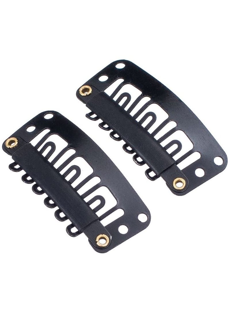 إستيل 100 قطعة على شكل حرف U مشابك إطباق معدنية إضافية لتمديد الشعر هيربيسي لتقوم بها بنفسك مشط خاطف مقاطع شعر مستعار مع المطاط الأسود - Image 2