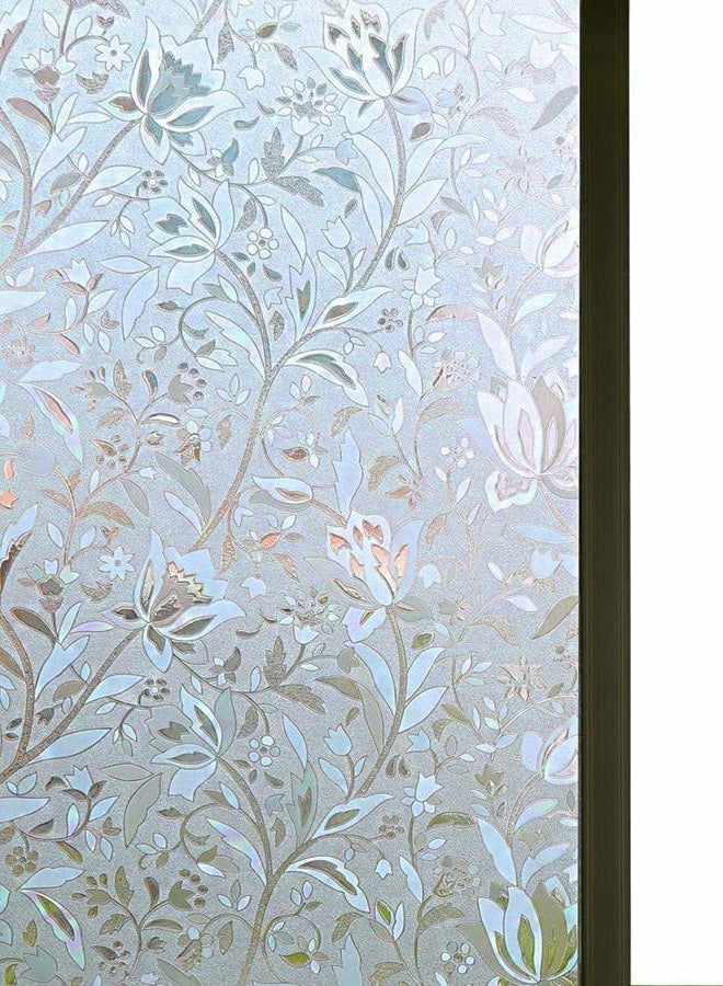 Niviy Bloss Static Cling Window Film Decorative Glass Sticker with Tulip Pattern Privacy Glass Film for Window DIY Home Decoration Window Paper - Image 1