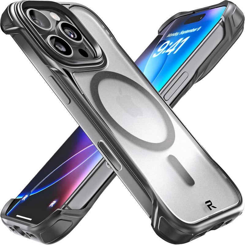 Rebel iPhone 16 Pro Clear Case [Frosted Flex Series] Exposed Sides for Comfort, Strong Compatible with MagSafe, Matte Texture, Shockproof Protection, Upgraded Frameless Case, - Image 1
