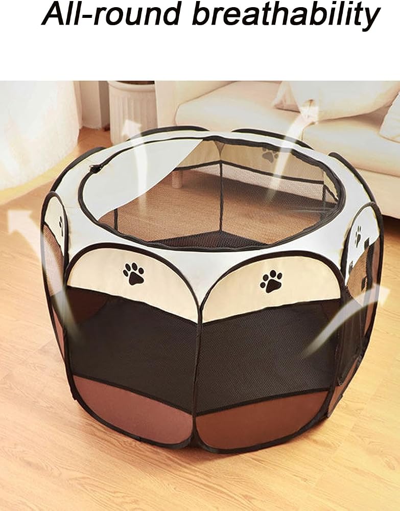 Sharpdo Foldable Dog & Cat Playpen with Removable Zipper Top Soft Tent - Image 5