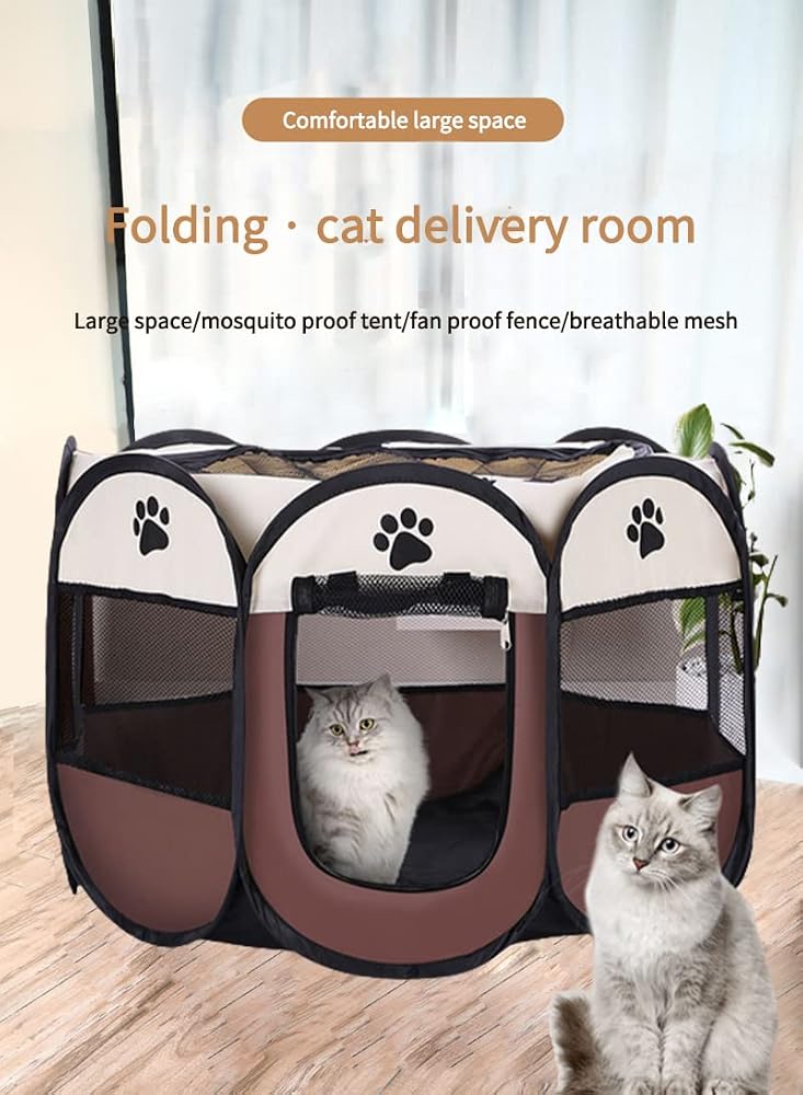 Sharpdo Foldable Dog & Cat Playpen with Removable Zipper Top Soft Tent - Image 3
