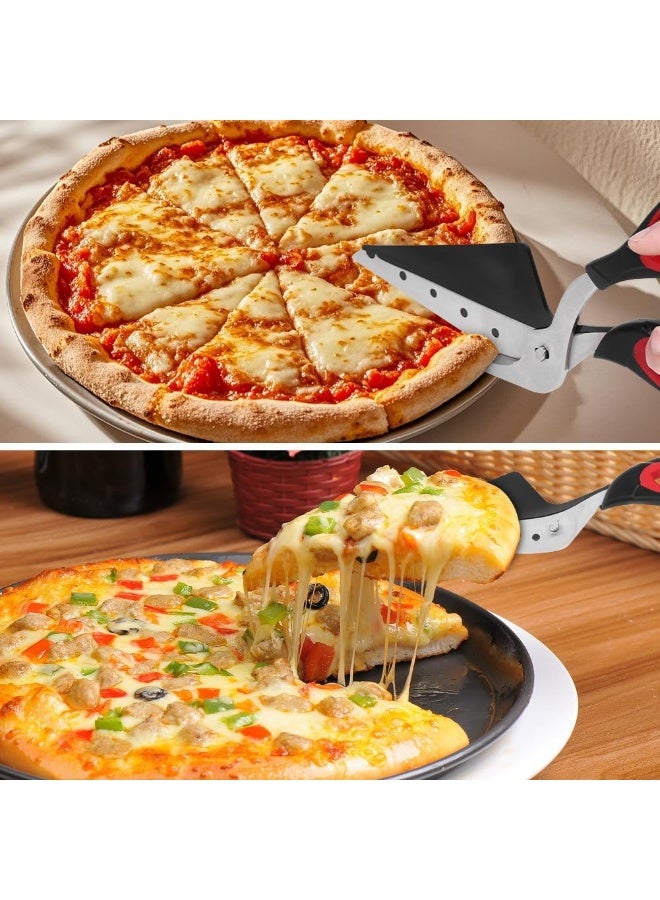سونسر مقص بيتزا مع مجرفة ، مقص قاطع بيتزا ، شفرة حادة من الفولاذ المقاوم للصدأ من الدرجة الغذائية ومقبض قبضة ناعم - Image 5