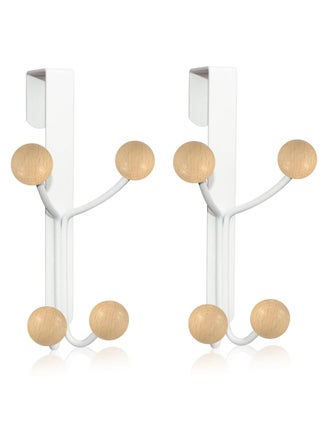 Over Door Hooks, White Door Hooks for Hanging Metal Door Hanger Hook Wood Hooks for Hanging Clothes, Hats, Robes, Towels Pack of 2 - pzsku/ZCF2F2B1A64823E4CE6A2Z/45/_/1706593958/67624a3e-69e6-4bf0-8959-a82fa2b29d56