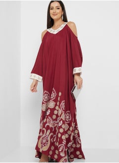 Cold Shoulder Printed Dress
