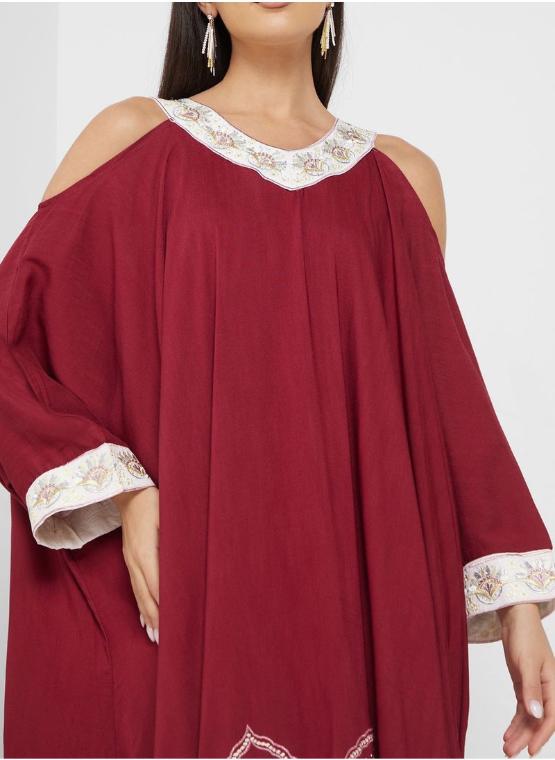 House of Moda - Cold Shoulder Printed Dress - Image 1