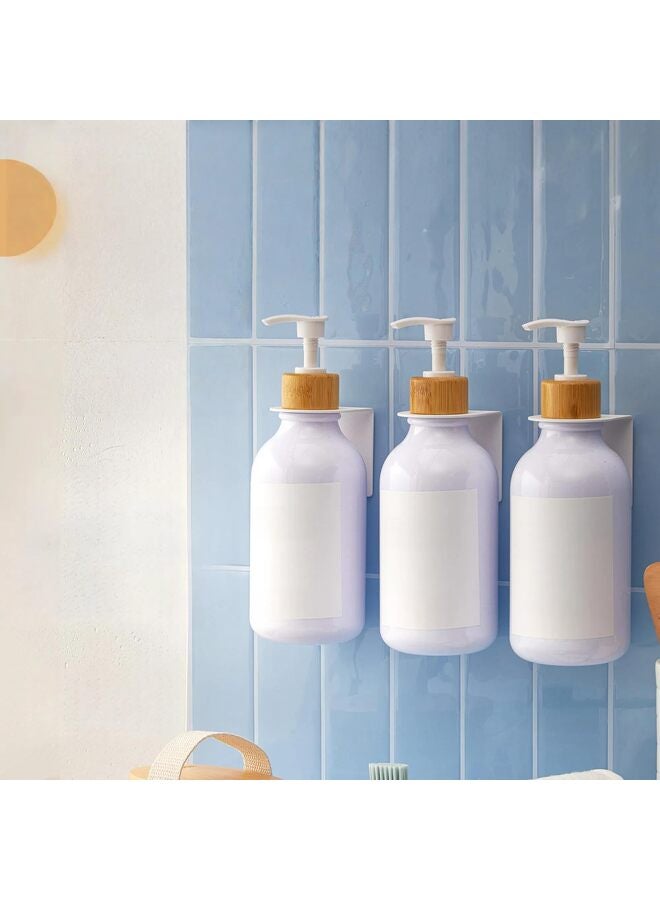Shampoo and Conditioner Dispenser, 3 x 500ml Dispensers for The Shower, Shampoo Conditioner Body Wash Dispenser Wall Mount for Bathroom(White Bamboo) - Image 5