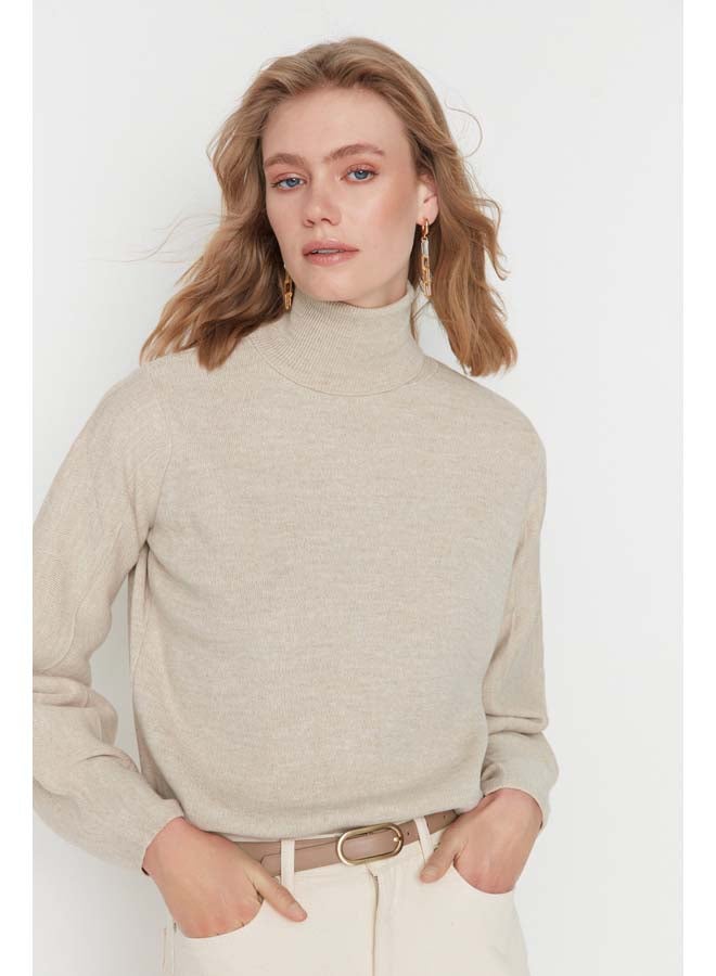 trendyol Stone Basic Turtleneck Knitwear Sweater TWOAW21KZ0485 - Image 2