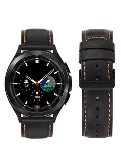 Tasikar 20mm Leather Bands Compatible with Samsung Galaxy Watch 6/5/4 Band/Watch 6 Classic 43mm 47mm/Watch 5 Pro Band, Genuine Leather Strap Bracelet for Galaxy Watch 4 Classic/Watch 3, Black  - Image 3