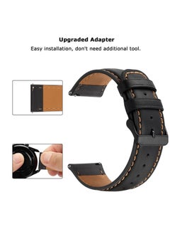 Tasikar 20mm Leather Bands Compatible with Samsung Galaxy Watch 6/5/4 Band/Watch 6 Classic 43mm 47mm/Watch 5 Pro Band, Genuine Leather Strap Bracelet for Galaxy Watch 4 Classic/Watch 3, Black  - Image 4