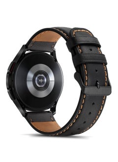Tasikar 20mm Leather Bands Compatible with Samsung Galaxy Watch 6/5/4 Band/Watch 6 Classic 43mm 47mm/Watch 5 Pro Band, Genuine Leather Strap Bracelet for Galaxy Watch 4 Classic/Watch 3, Black  - Image 2