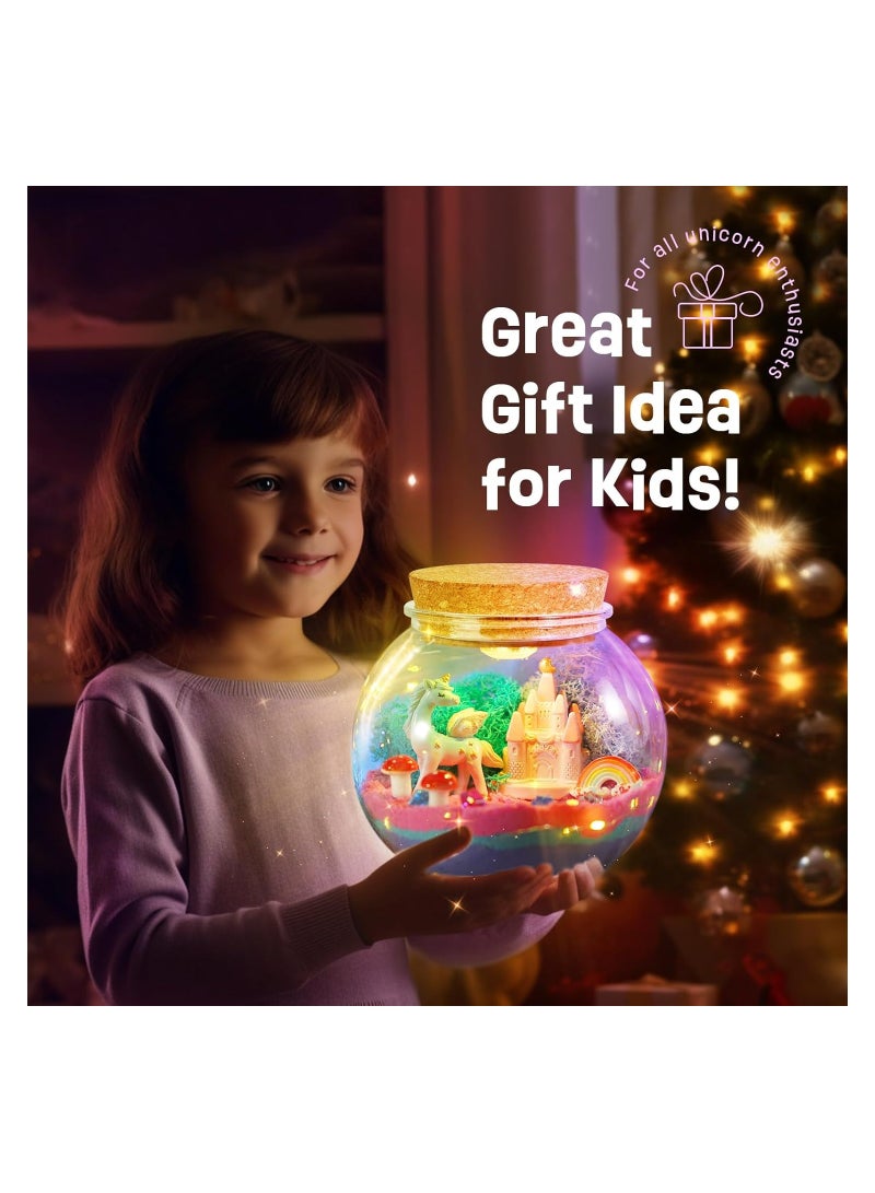 SYOSI Light-Up Unicorn Terrarium Kit Unicorn Terrarium Kit Birthday Gift for Girls  DIY Unicorn Toys for Girls Arts and Crafts Kit Best Girls Presents Stuff - Image 2