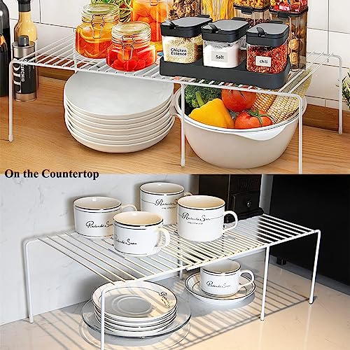 Homics Kitchen Cabinet Organizer and Storage Shelves Expandable Freezer Shelf Organizer Rack with Scratch Resistant Feet for Counter Pantry Dish Spice Cupboards - Image 3