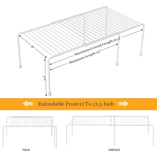 Homics Kitchen Cabinet Organizer and Storage Shelves Expandable Freezer Shelf Organizer Rack with Scratch Resistant Feet for Counter Pantry Dish Spice Cupboards - Image 4