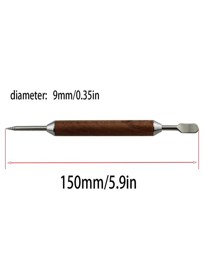 Ruiwaer Stainless Steel Coffee Art Pen Coffee Fancy Stitch Barista Tool Coffee Latte Needle with Wood Handle Stainless Steel Coffee Fancy Needle Latte Art Pen for DIY Coffee Decor - Image 2