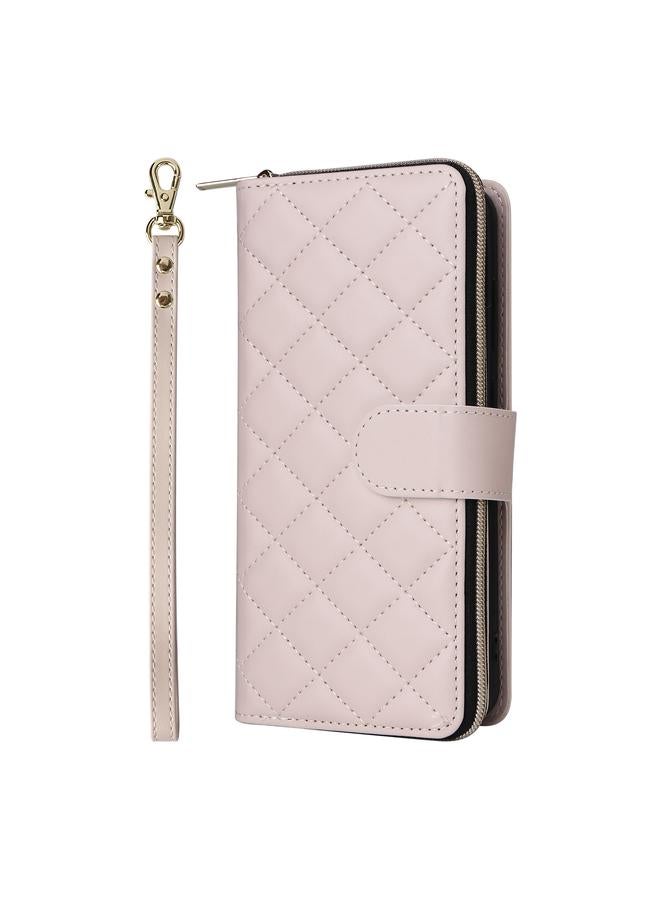 اس-توب جراب لهاتف Samsung Galaxy S24 FE 5G Crossbody مع سحاب معيني الشكل ومشبك جلدي وحزام حول الرقبة - Image 2