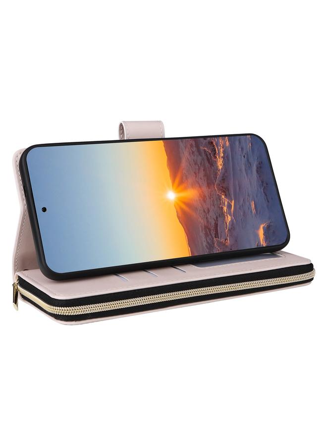 اس-توب جراب لهاتف Samsung Galaxy S24 FE 5G Crossbody مع سحاب معيني الشكل ومشبك جلدي وحزام حول الرقبة - Image 5