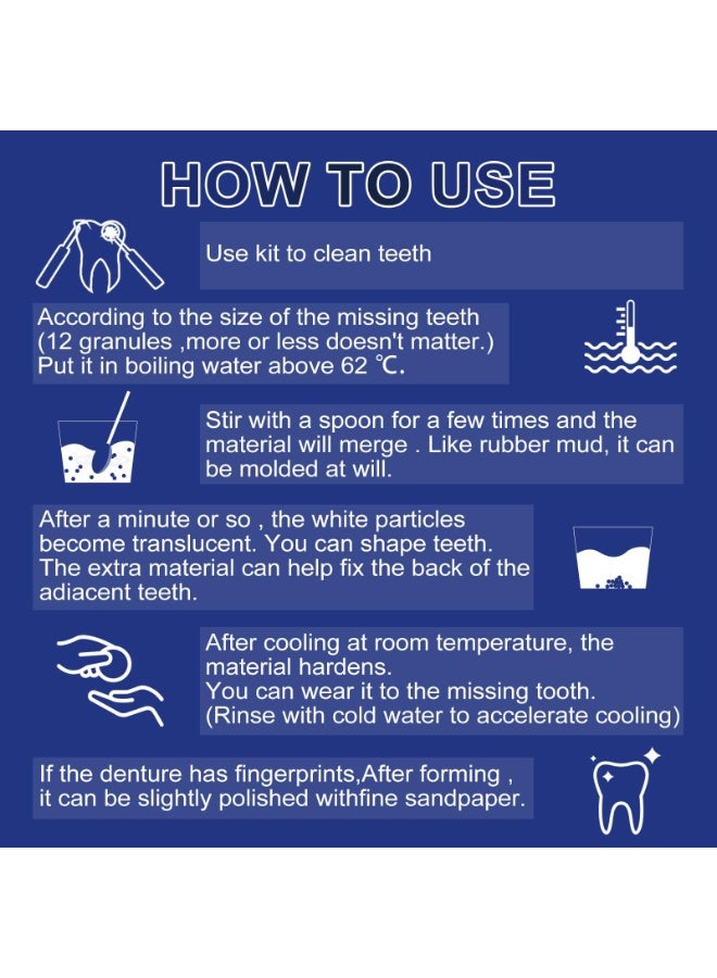 HOMTOPY Plastic Teether Set Party Makeup Temporary Filling Denture Modification - Image 4