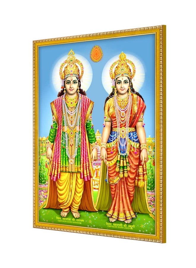 999STORE Lord Lakshmi Narayan Photo Painting With Photo Frame For Mandir/Temple Lakshmi Narayan Photo Frame (MDF & Fiber_12X8 Inches) God0160 - Image 3