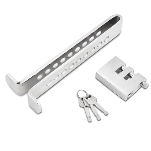 DASBET AntiTheft Brake Clutch Lock 9 Holes AntiTheft Device Safety Tool Stainless Steel Vehicle Brake Pedal Lock with 3 Keys Compatible for Pedals Less Than 054 inches139mm - Image 1