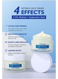 MOOYAM Retinol Face Cream, Ant-Aging Wrinkle Firming Cream, Retinol Firming and Hyaluronic Acid Revitalizing Cream 50g  - Image 3
