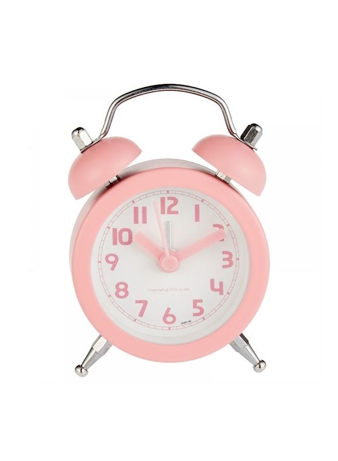 Y&D Round Belt Battery Mini Alarm Clock Pink/White - Image 1