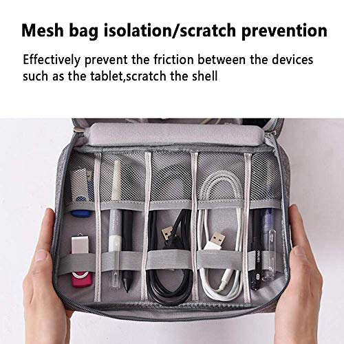 Greeya Cable Accessories Bag Organizer with 3 Removable Dividers | Travel Portable Gadget Storage and Carrying Case for Cables | Waterproof Universal Cord Storage Pouch for Office Home - Image 4