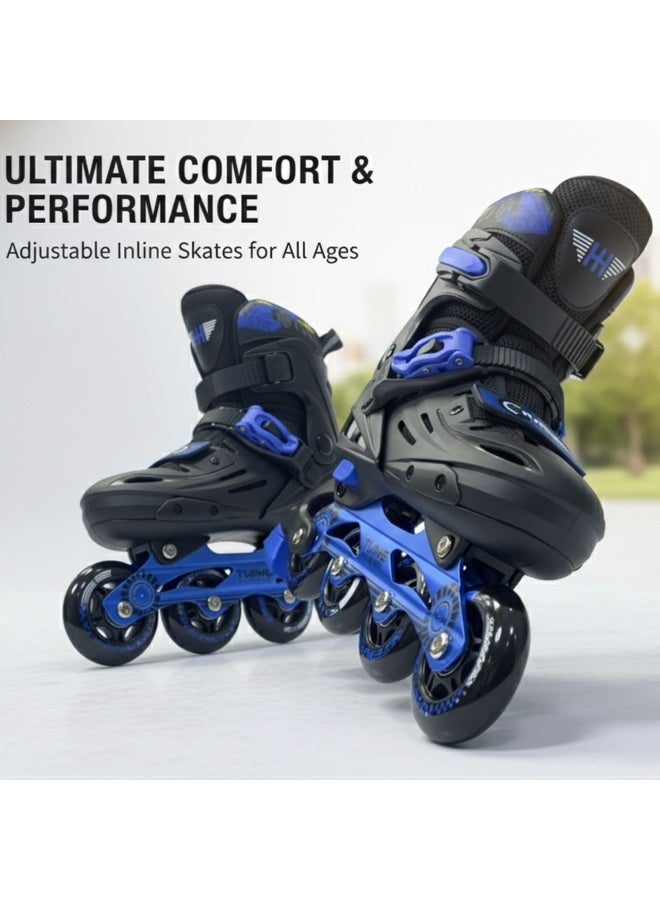 OVERS Inline and Roller Skates Shoes with All Wheels LED Lights Complete Set include Helmet and Protection - Image 5