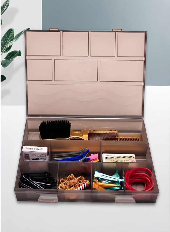 HECTOR Professional Beauty Accessory Box | 8 Grid Multipurpose Storage Organizer for Hair Styling Tools, Makeup & Nail Accessories | Portable, Durable & Travel-Friendly - Image 2