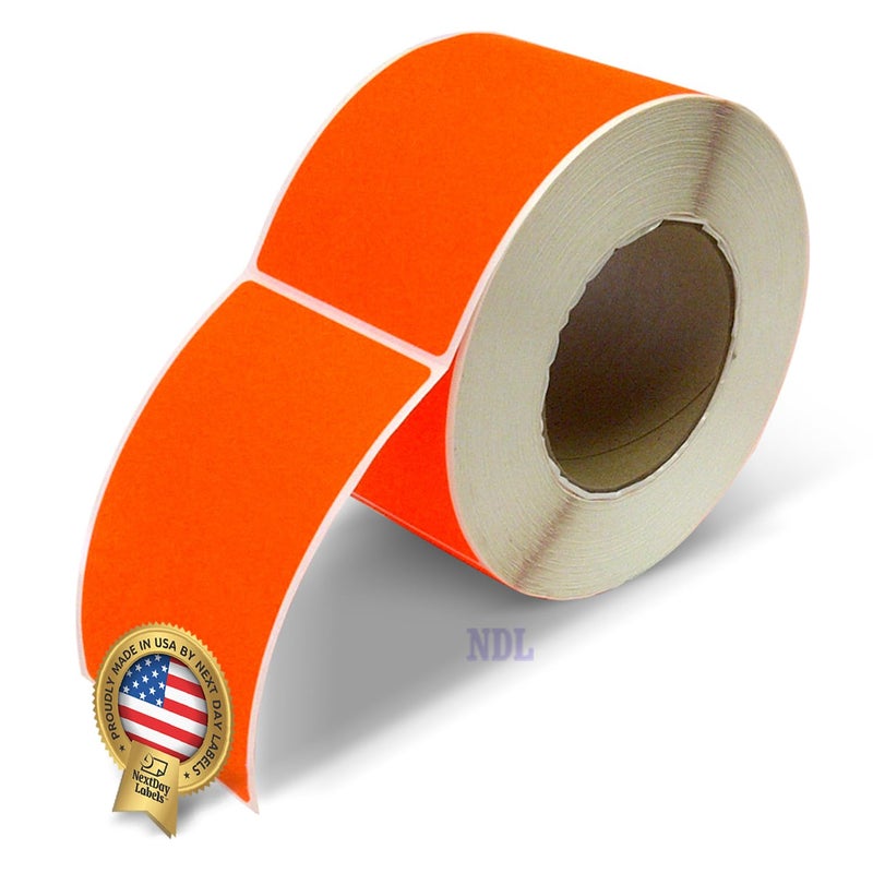 NextDayLabels 500 Rectangle Stickers 3 x 5 Color Coding Labels Roll Moving Labels for Boxes Colored Inventory Stickers for Packing Organizing and Storage Fluorescent Red