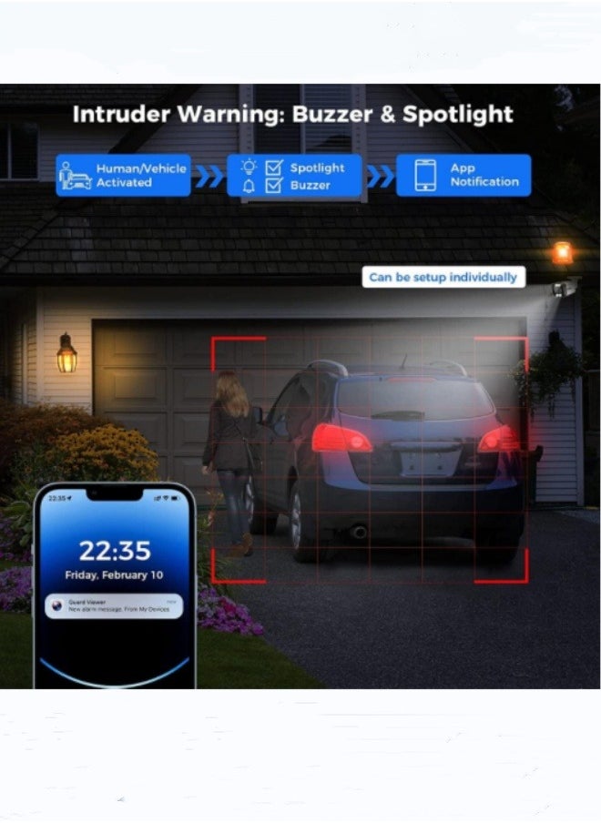 YUNSYE - Poe Security Camera System,  IP Home Security Cameras 4CH 5MP NVR YUNSYE Cameras Two Way Audio, Floodlight, App View, Human Detection, Alarm Voice  with 4T Hard Disk - Image 1